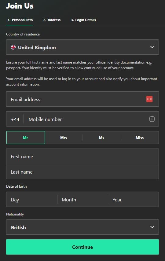 Bet365 Registration