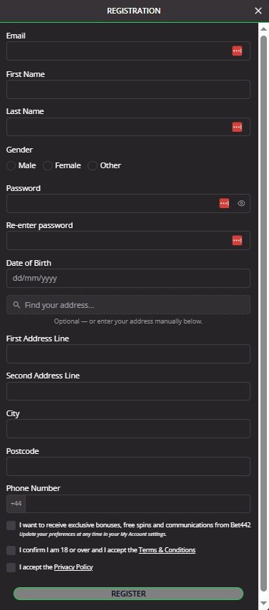 Bet442 Registration