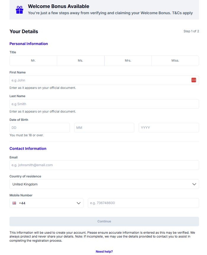 Boylesports Registration