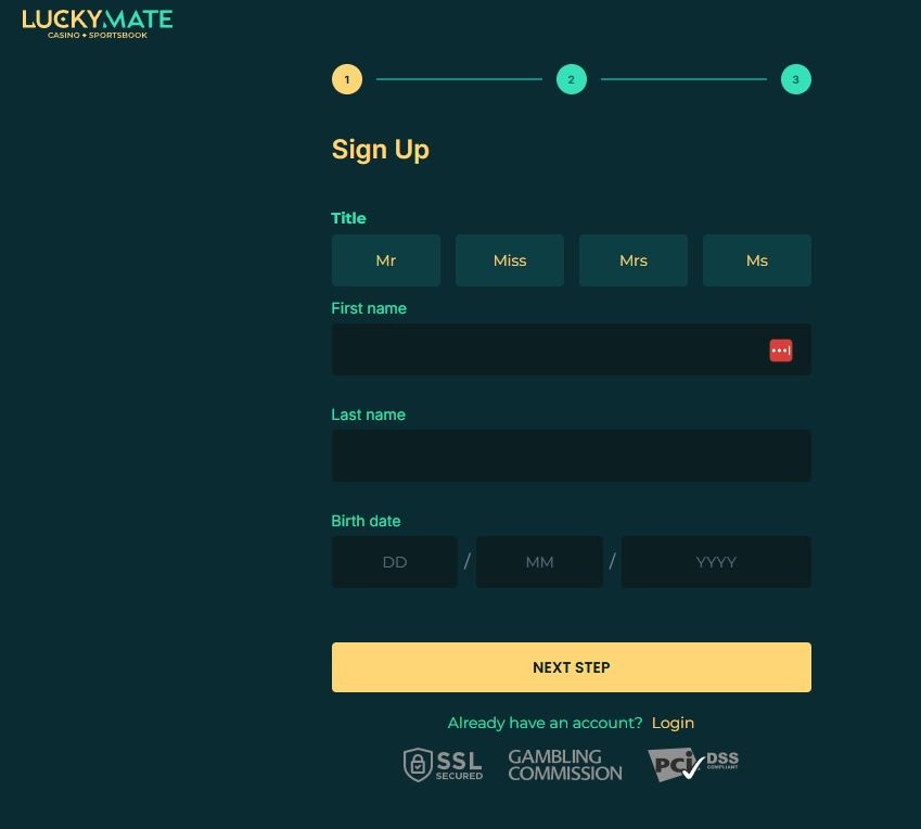 Luckymate Registration