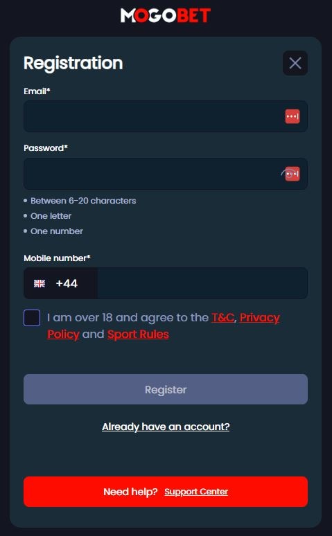 Mogobet Registration