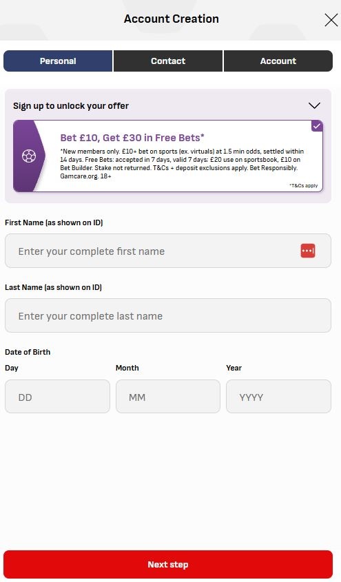 Virgin Bet Registration