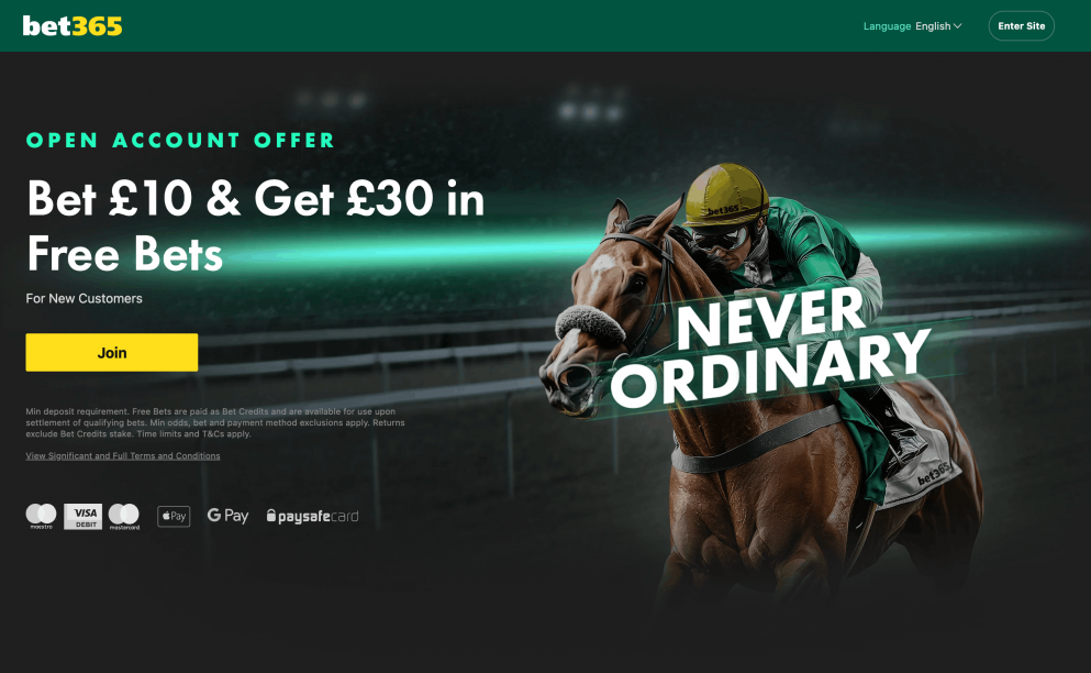 bet365 are offering £30 in free bets for the Cheltenham Festival