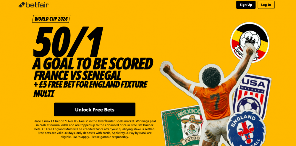 Get 50/1 for a goal in France vs Senegal at Betfair