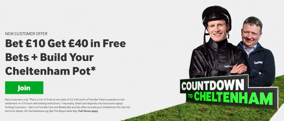 Get £40 in free bets at Betway