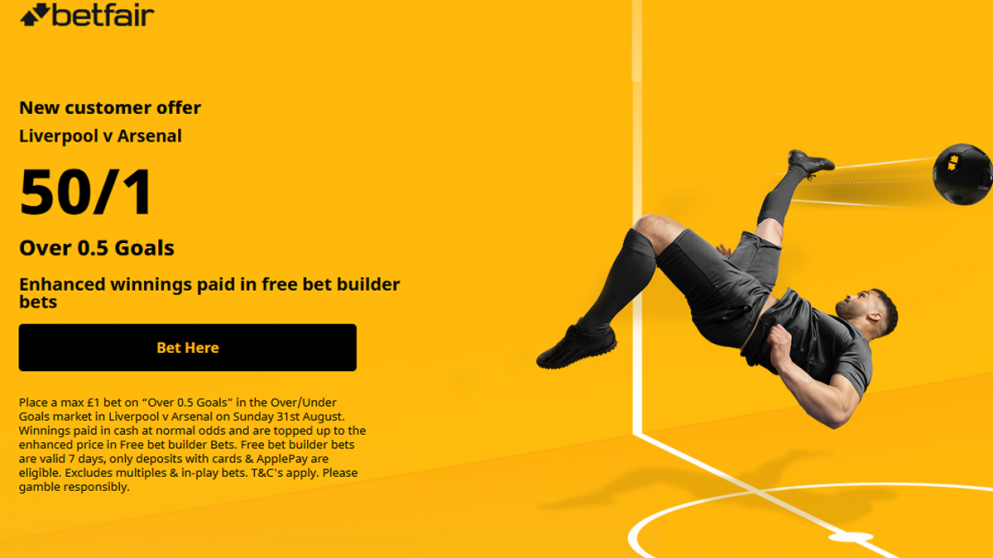 Betfair have a huge odds boost on Liverpool vs Arsenal on Sunday!