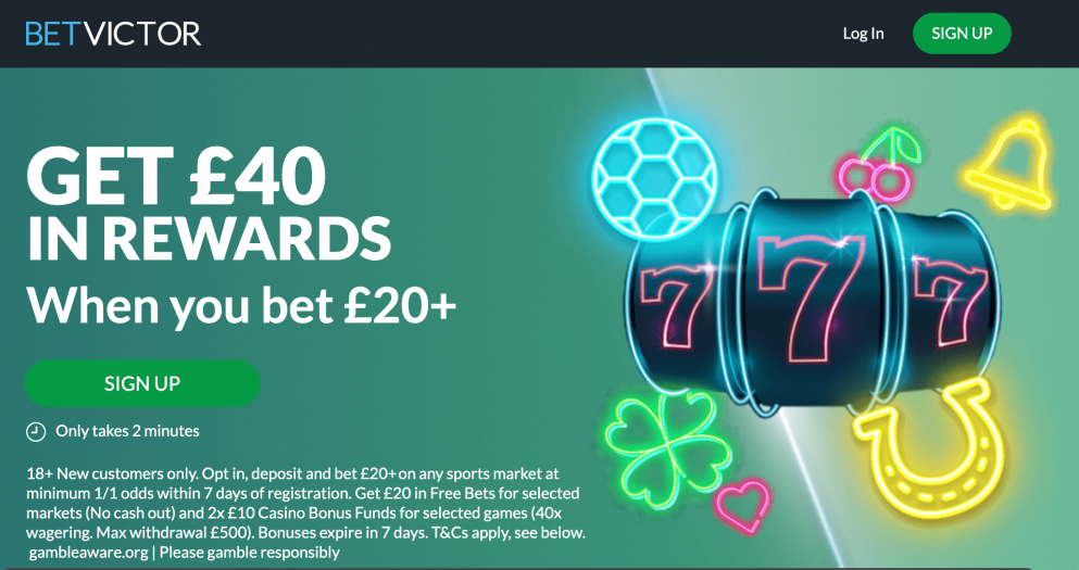 £40 in rewards are available to new BetVictor customers
