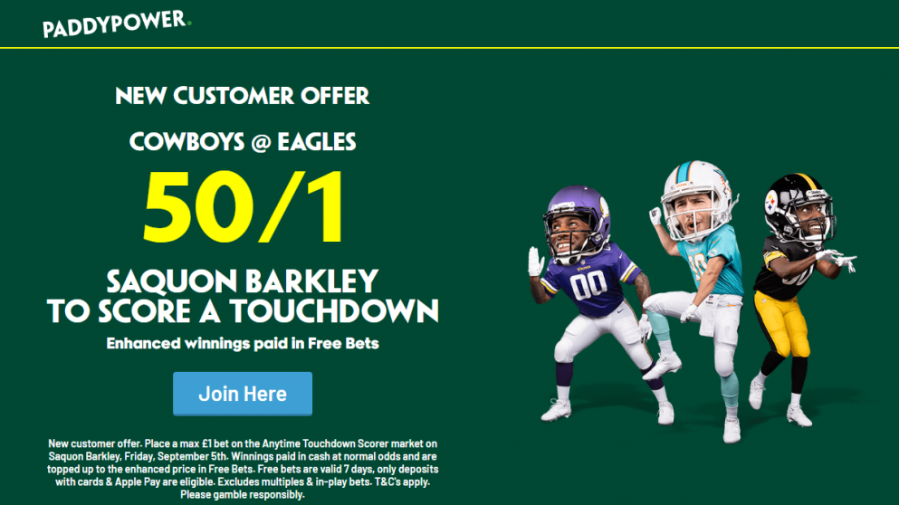 Paddy Power have a big odds boost for the NFL's return tonight!