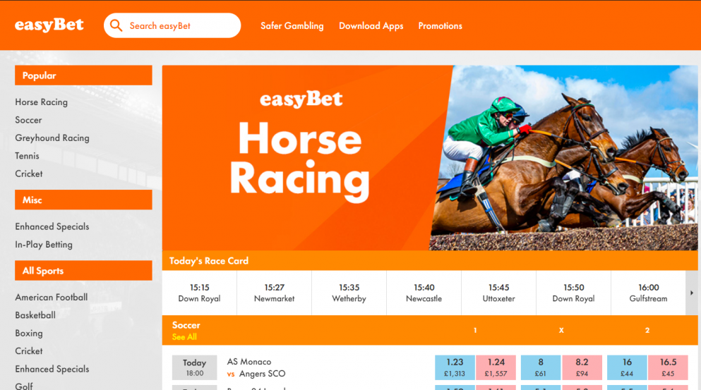 Easybet homepage