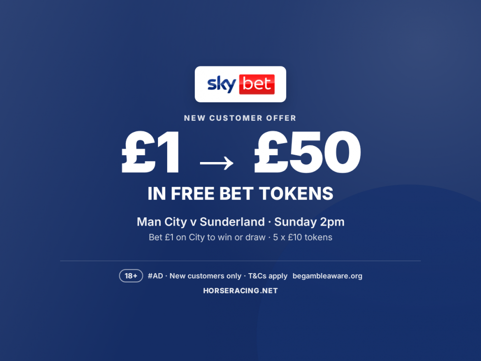 Get 5 x £10 Free Bet tokens from Sky Bet if Man City avoid defeat to Sunderland today