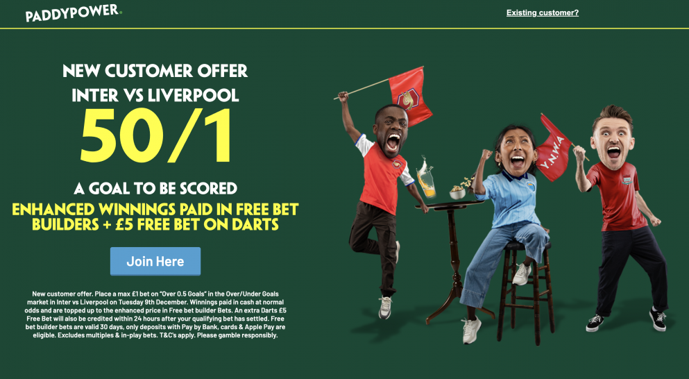 Get 50/1 for a goal in Villa vs Arsenal with Paddy Power
