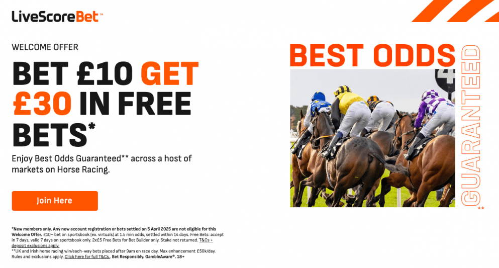 Get £30 in free bets at LiveScore Bet