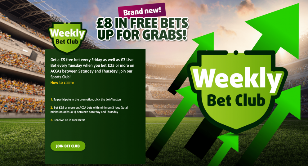 Qualify for £8 in free bets with Lottoland's Bet Club