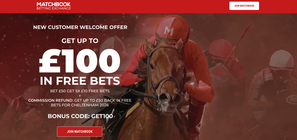 Get £100 in free bets with Matchbook's Cheltenham offer