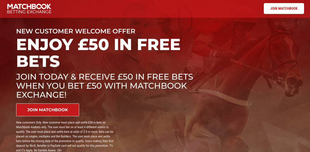 Get £50 in free bets at Matchbook