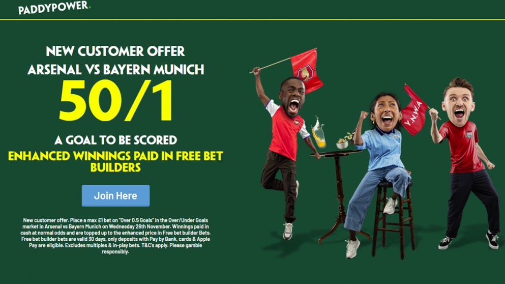 Get this 50/1 odds boost tonight with Paddy Power