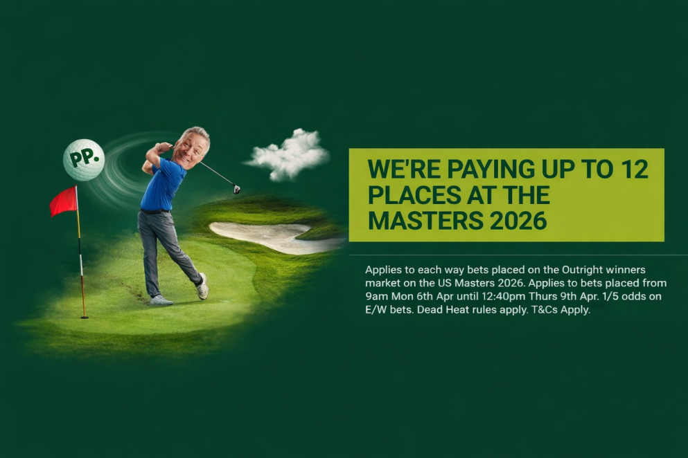 Get an enhanced 12 places each-way on The Masters 2026 at Paddy Power