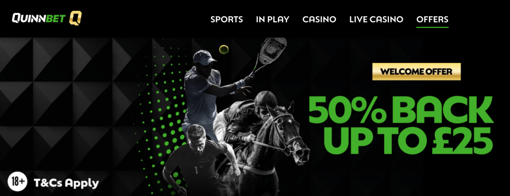 Get up to £25 back at Quinnbet