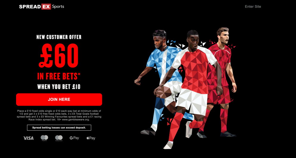 The SpreadEx Cheltenham Offer is £60 in free bets