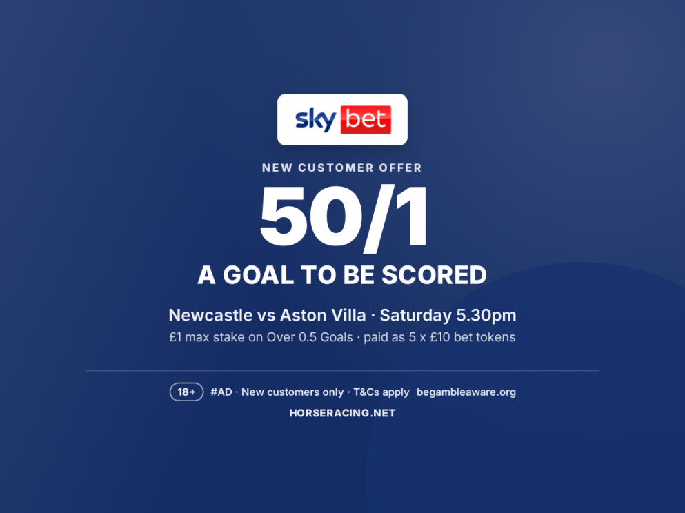 Sky Bet 50/1 a goal to be scored, Newcastle vs Aston Villa betting offer