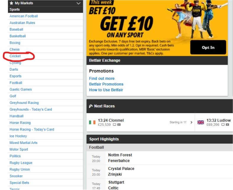 Betfair Cricket