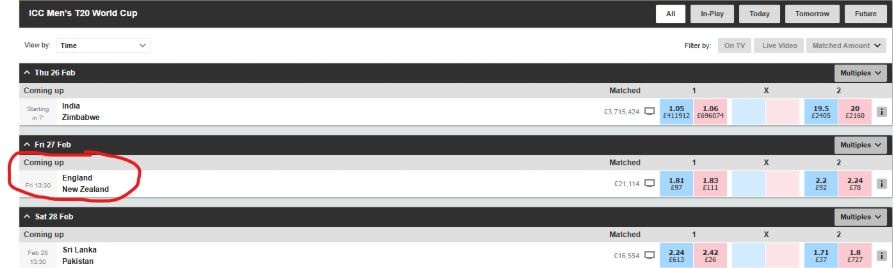 England v New Zealand
