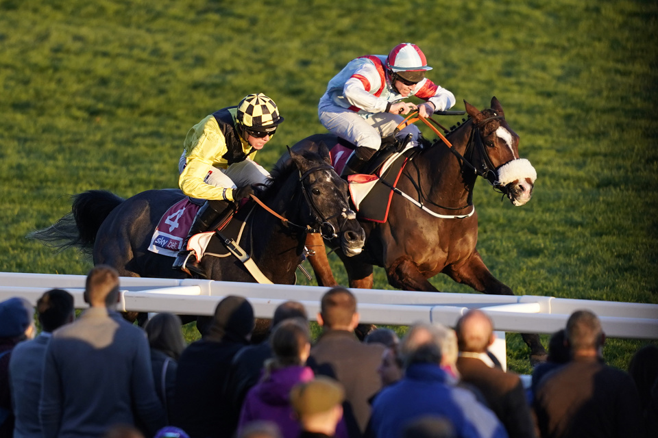 Itchy Feet (far side) looks to have a fine chance in Thursday's Marsh Novices' Chase.